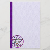 Wiccan Star en Butterflies Briefpapier (Voorkant)