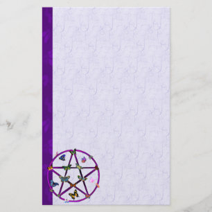 Wiccan Star en Butterflies Briefpapier