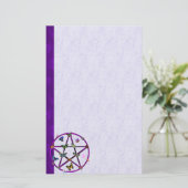 Wiccan Star en Butterflies Briefpapier (Staand voorkant)