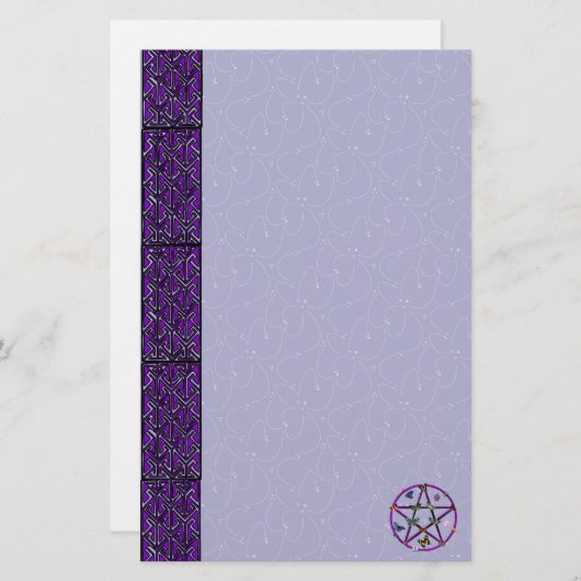 Wiccan Star en Butterflies Briefpapier (Voorkant / Achterkant)