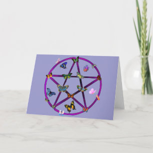 Wiccan Star en Butterflies Kaart