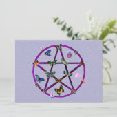 Wiccan Star en Butterflies Kaart (Staand voorkant)