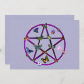 Wiccan Star en Butterflies Kaart (Voorkant / Achterkant)
