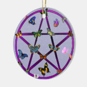 Wiccan Star en Butterflies Keramisch Ornament (Links)
