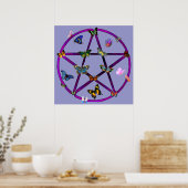 Wiccan Star en Butterflies Poster (Keuken)