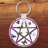 Wiccan Star en Butterflies Sleutelhanger (Voorkant)