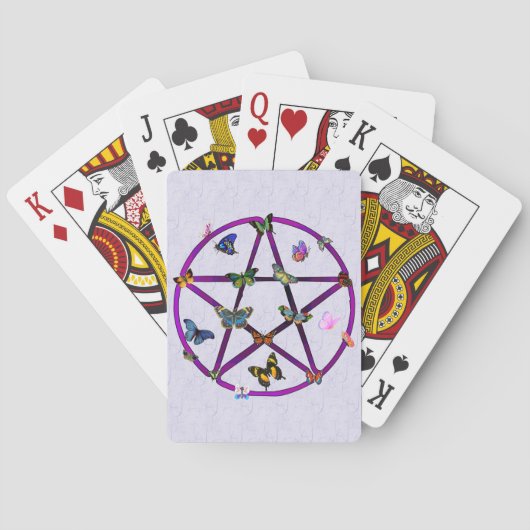 Wiccan Star en Butterflies Speelkaarten (Achterkant)