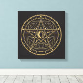 Wiccan-symbool Canvas Afdruk (Insitu (Houten vloer))