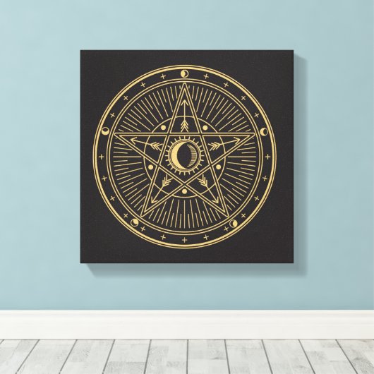 Wiccan-symbool Canvas Afdruk (Insitu (Houten vloer))