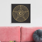 Wiccan-symbool Canvas Afdruk (Insitu (Woonkamer))