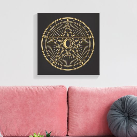 Wiccan-symbool Canvas Afdruk (Insitu (Woonkamer))