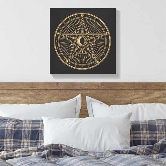 Wiccan-symbool Canvas Afdruk (Insitu (Slaapkamer))