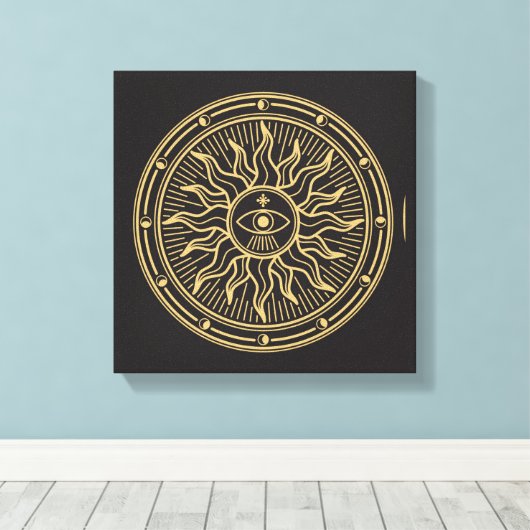 Wiccan-symbool Canvas Afdruk (Insitu (Houten vloer))