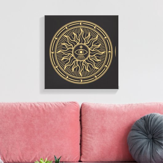 Wiccan-symbool Canvas Afdruk (Insitu (Woonkamer))