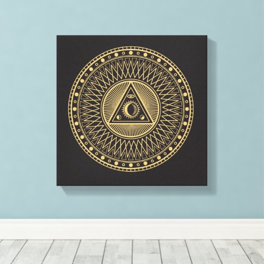 Wiccan-symbool Canvas Afdruk (Insitu (Houten vloer))