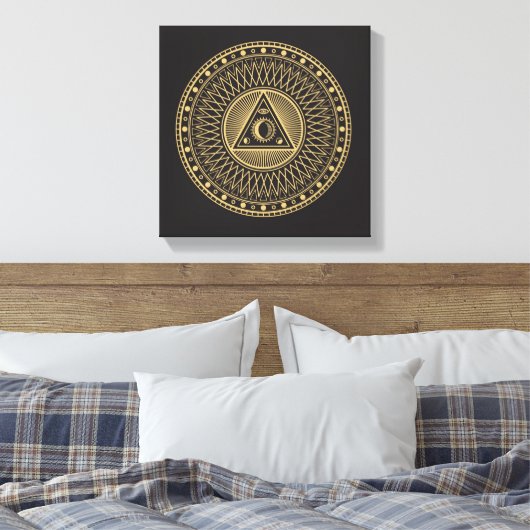 Wiccan-symbool Canvas Afdruk (Insitu (Slaapkamer))