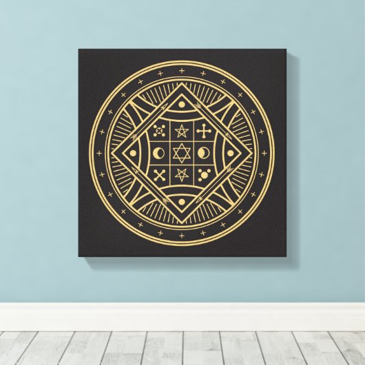 Wiccan-symbool Canvas Afdruk (Insitu (Houten vloer))