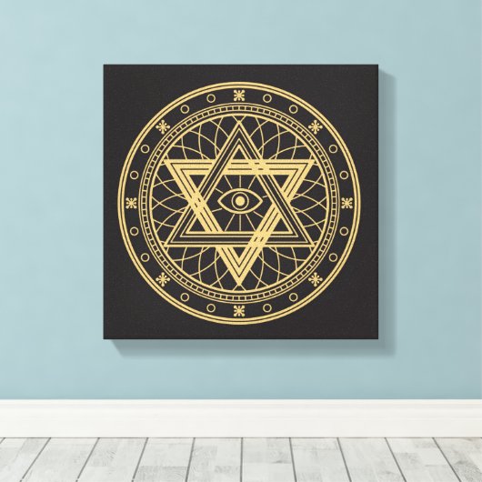 Wiccan-symbool Canvas Afdruk (Insitu (Houten vloer))