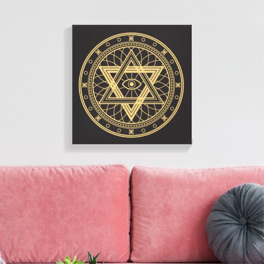 Wiccan-symbool Canvas Afdruk (Insitu (Woonkamer))