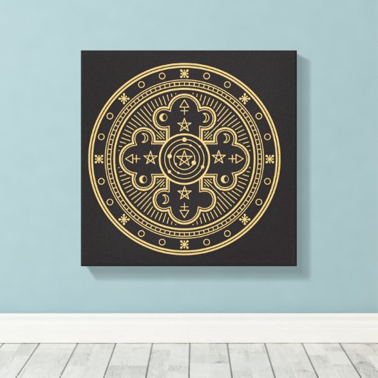 Wiccan-symbool Canvas Afdruk (Insitu (Houten vloer))