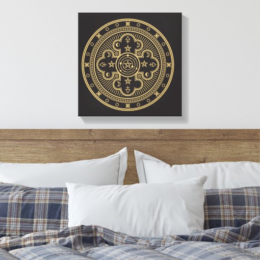 Wiccan-symbool Canvas Afdruk (Insitu (Slaapkamer))