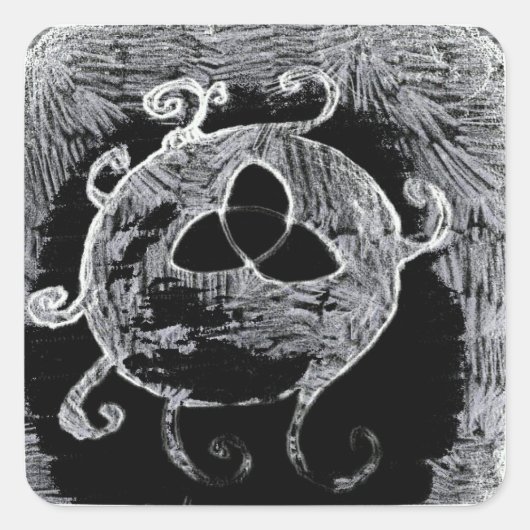 wiccan symbool voor de heksen vierkante sticker (Voorkant)
