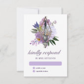 Wiccan Union Handfasting Paars Floral Elegant RSVP Kaartje (Voorkant)