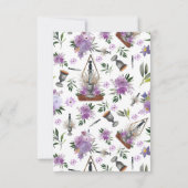 Wiccan Union Handfasting Paars Floral Elegant RSVP Kaartje (Achterkant)