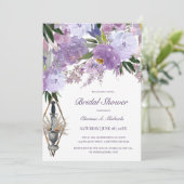 Wiccan Union Paars Floral Vrijgezellenfeest Kaart (Staand voorkant)