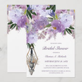 Wiccan Union Paars Floral Vrijgezellenfeest Kaart (Voorkant / Achterkant)