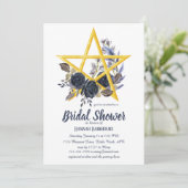 Wiccan-Vrijgezellenfeest | Gothic Floral Pentacle  Kaart (Staand voorkant)