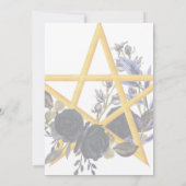 Wiccan-Vrijgezellenfeest | Gothic Floral Pentacle  Kaart (Achterkant)