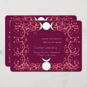 Wiccan Wedding RSVP - Verwante God & Triple Goddes Kaart (Voorkant / Achterkant)