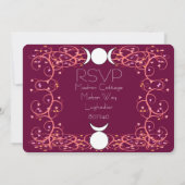 Wiccan Wedding RSVP - Verwante God & Triple Goddes Kaart (Achterkant)