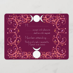 Wiccan Wedding RSVP - Verwante God & Triple Goddes Kaart