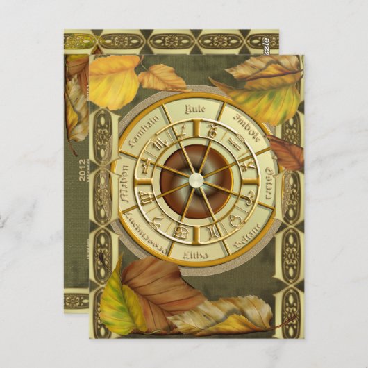 Wiccan Wheel 2012 Calendar Briefkaart (Voorkant / Achterkant)