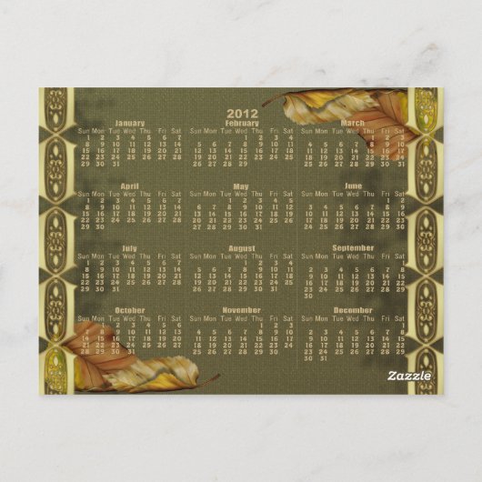 Wiccan Wheel 2012 Calendar Briefkaart (Achterkant)