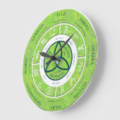wiccan wheel of the year clock look green grote klok (Hoek)