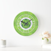 wiccan wheel of the year clock look green grote klok (Huis)