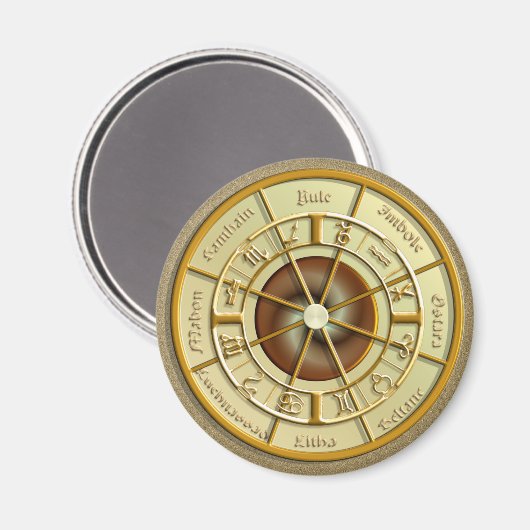 Wiccan Wheel of the Year Magneet (Voorkant / Achterkant)