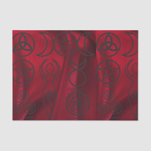 Wiccan, wicca, pagan, triquetra, pentakel, drievou tissuepapier (Voorkant)