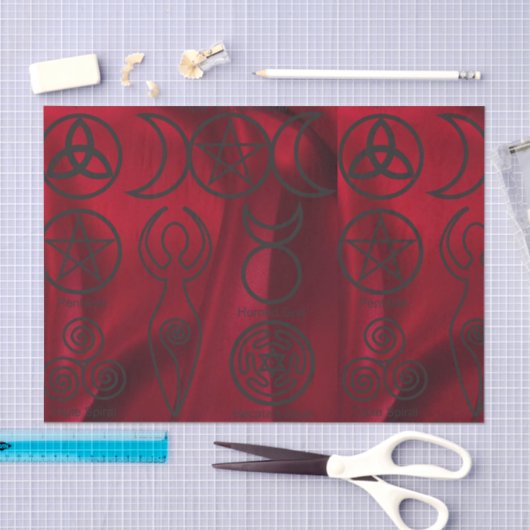 Wiccan, wicca, pagan, triquetra, pentakel, drievou tissuepapier (Craft)