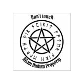 Wiccan Zwart pentagram Rubberstempel (Afrduk)