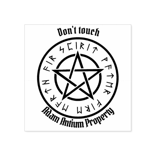 Wiccan Zwart pentagram Rubberstempel (Afrduk)
