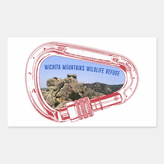 Wichita bergbeklimmen Carabiner Rechthoekige Sticker (Voorkant)