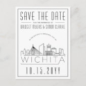 Wichita Bruiloft | Gestileerde skyline De datum op Briefkaart (Voorkant)