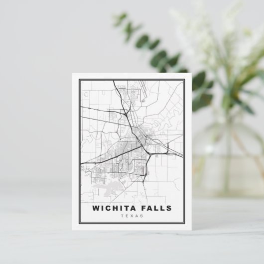 Wichita Falls Map Briefkaart (Staand voorkant)