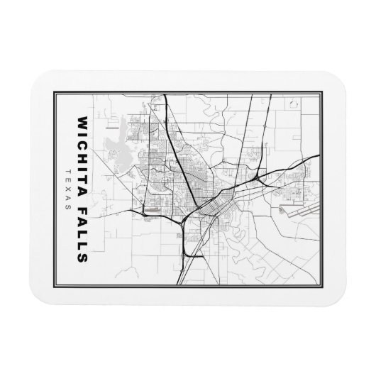 Wichita Falls Map Magneet (Horizontaal)