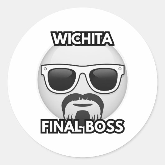 Wichita Final Boss Funny Sticker (Voorkant)