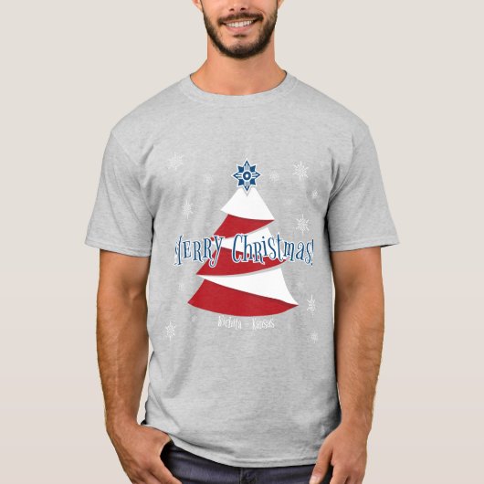 Wichita Flag kerstboom T-shirt (Voorkant)